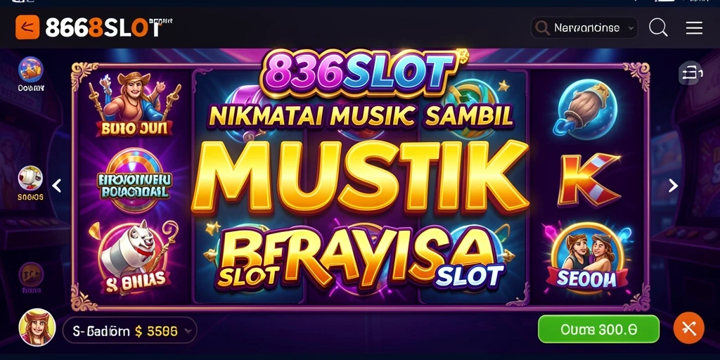 Screenshot 8368SLOT menampilkan keseruan bermain sambil menikmati musik.