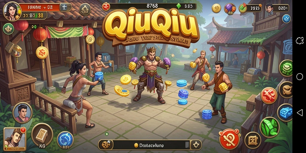 Tampilan gameplay QiuQiu yang seru di 8768.