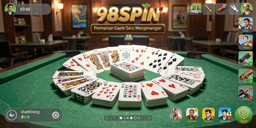 Tampilan gameplay seru dalam 98SPIN dengan fitur Gaple.