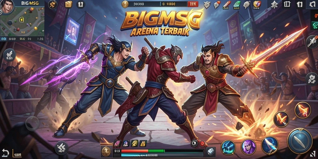 Gameplay dinamis dengan serangan spektakuler dan arena yang beragam.