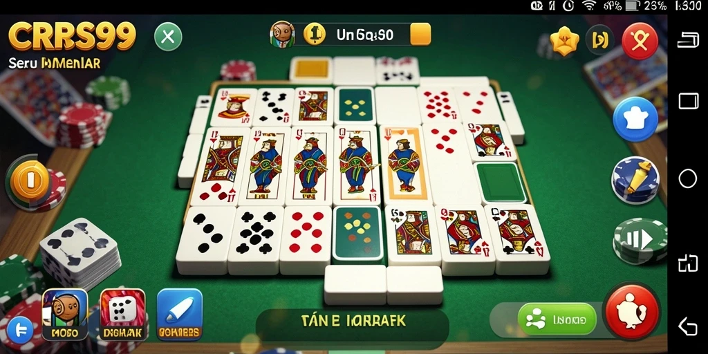 Screenshot gameplay dari CRS99 yang menunjukkan aksi seru permainan domino.
