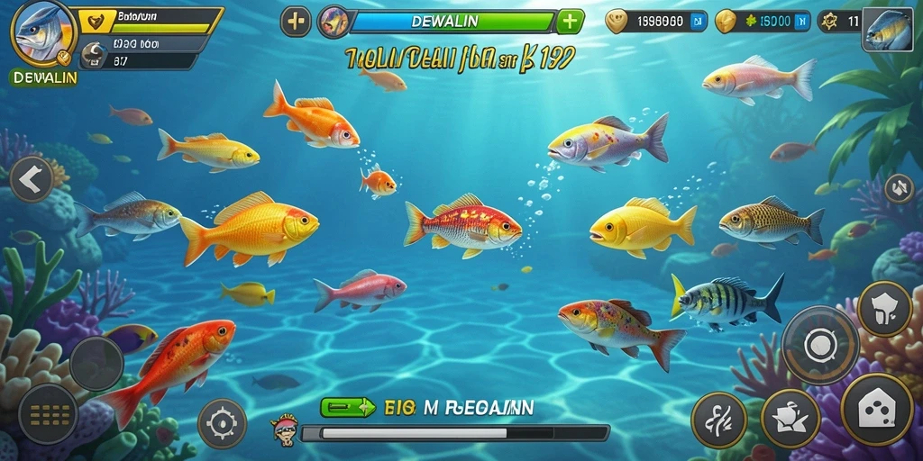 Tampilan gameplay seru dalam DEWALIN Tembak Ikan.
