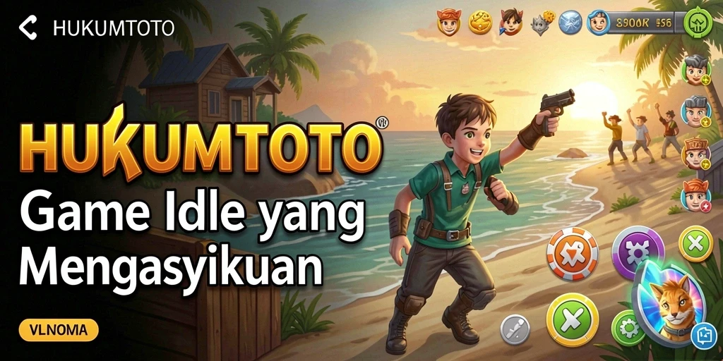 Screenshot HUKUMTOTO menampilkan aksi gameplay Idle yang seru.
