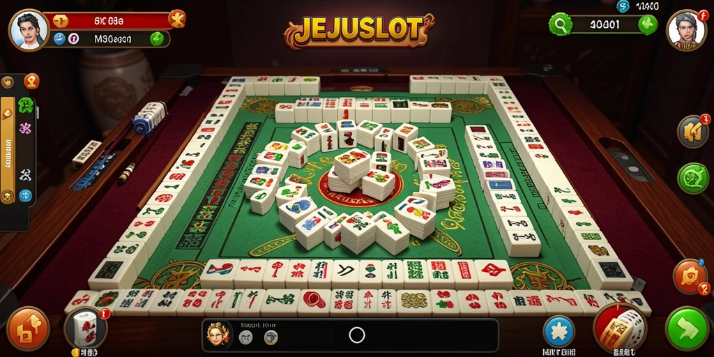 Tampilkan gameplay yang menarik dari JEJUSLOT dalam permainan Mahjong.