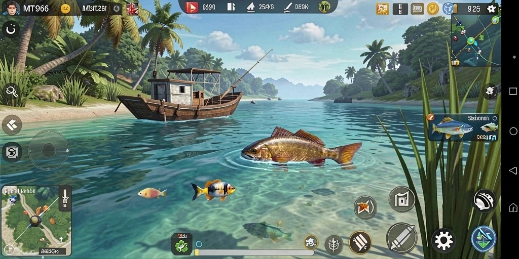Gameplay MT966 menampilkan pengalaman memancing yang seru dan realistis.