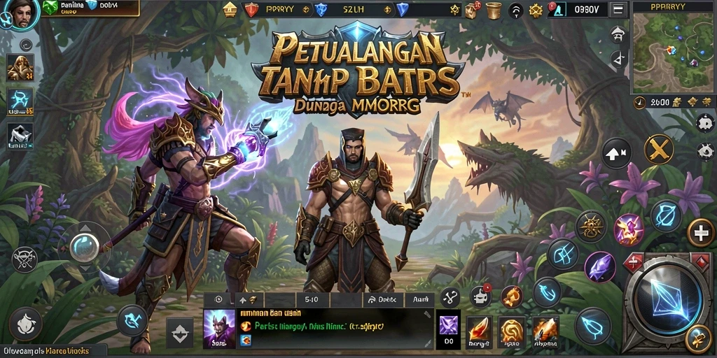 Screenshot utama PPRRYY menampilkan lingkungan MMORPG yang menakjubkan.