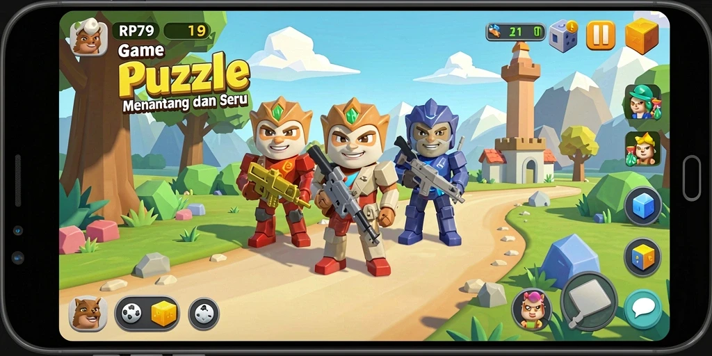 Screenshot gameplay RP79 menampilkan momen seru saat menyelesaikan teka-teki.