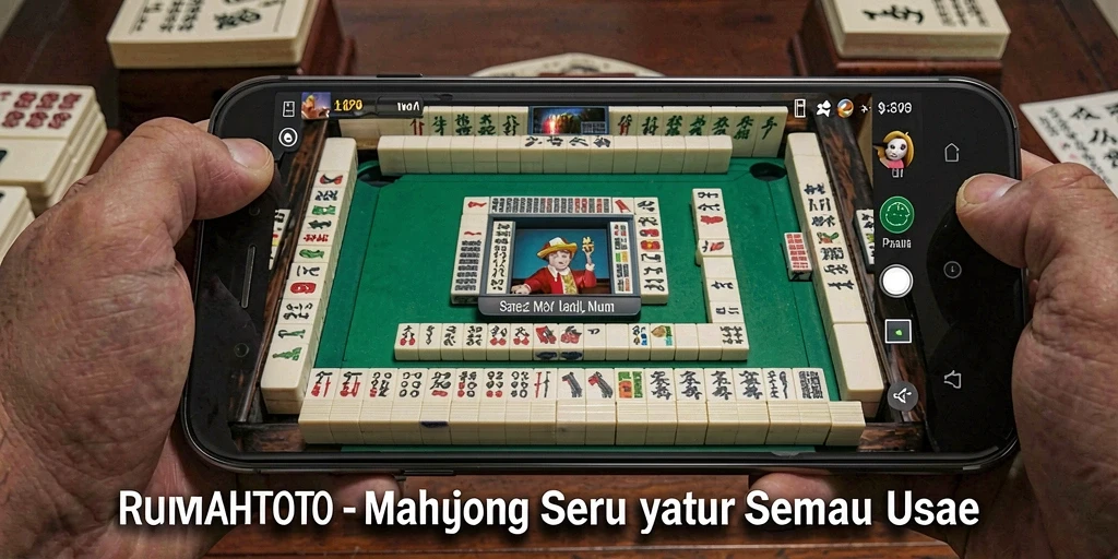 Tangkapan layar RUMAHTOTO dengan gameplay Mahjong yang menarik.